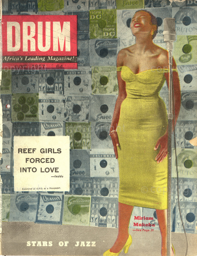 Reef girls forced into love; Stars of Jazz; Verso: Miriam Makeba – stars of jazz – they danced the 