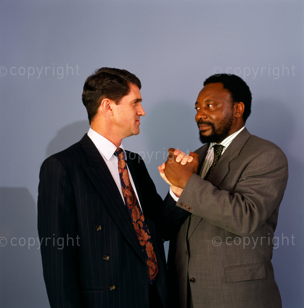 Roelf Meyer and Cyril Ramaphosa negotiate the deal. 1991 - 1993.