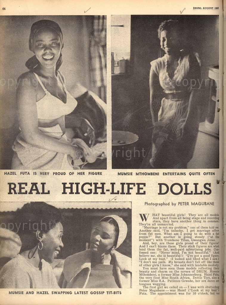 DM2001040211:SAED:STORY:SOCIAL:AUG1960 - Real High-Life Dolls - (Photographs by Peter Magubane © BAHA)