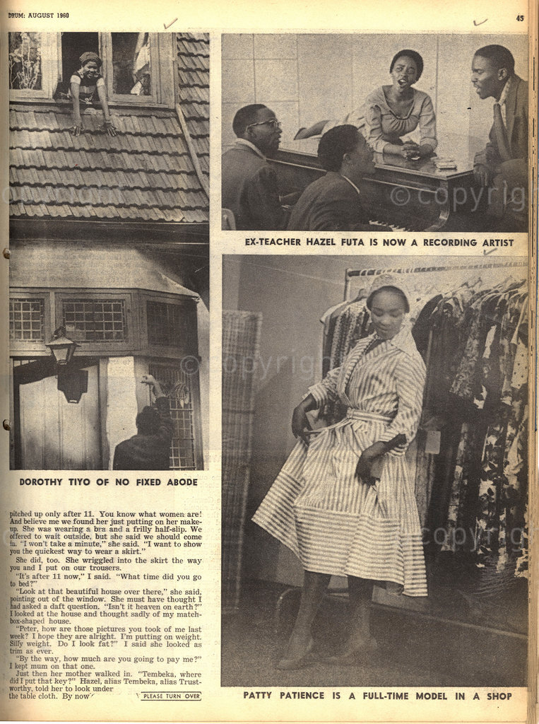 DM2001040212:SAED:STORY:SOCIAL:AUG1960 - Real High-Life Dolls - Patty Patience, Dotty Tiyo, Hazel Futha (Photographs by Peter Magubane © BAHA)