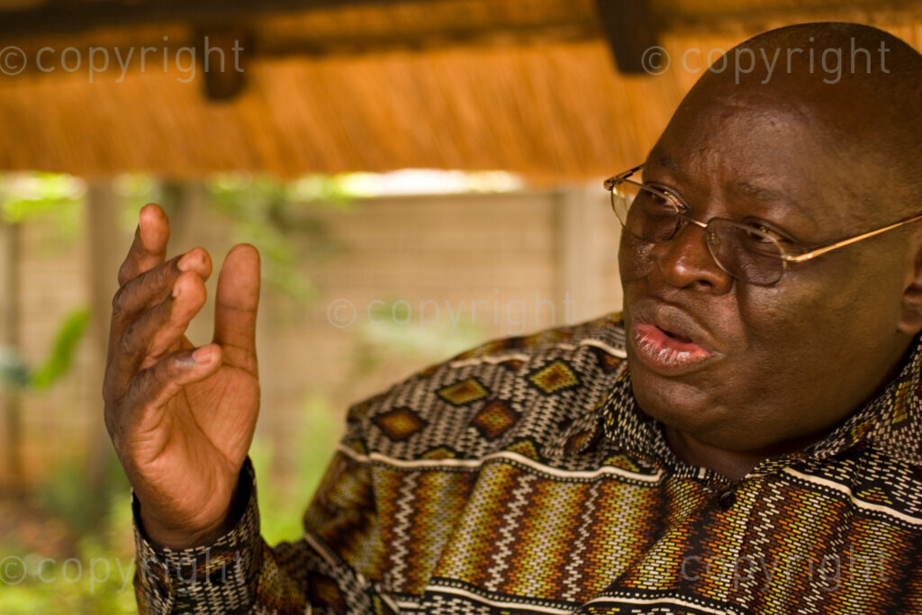 Acting Director General of the South African National Intelligence Agency (NIA) Manala Manzini at his home in Kempton Park, Oct 29, 2005. Manzioni took over from suspended spy boss Billy Masethla who was suspended for alledgedly initiating an illegal operation on African National Congress heavyweight and businessman Saki Macozoma as the ruling party split over the Jacob Zuma affair. Photo Greg Marinovich 2005 10 29