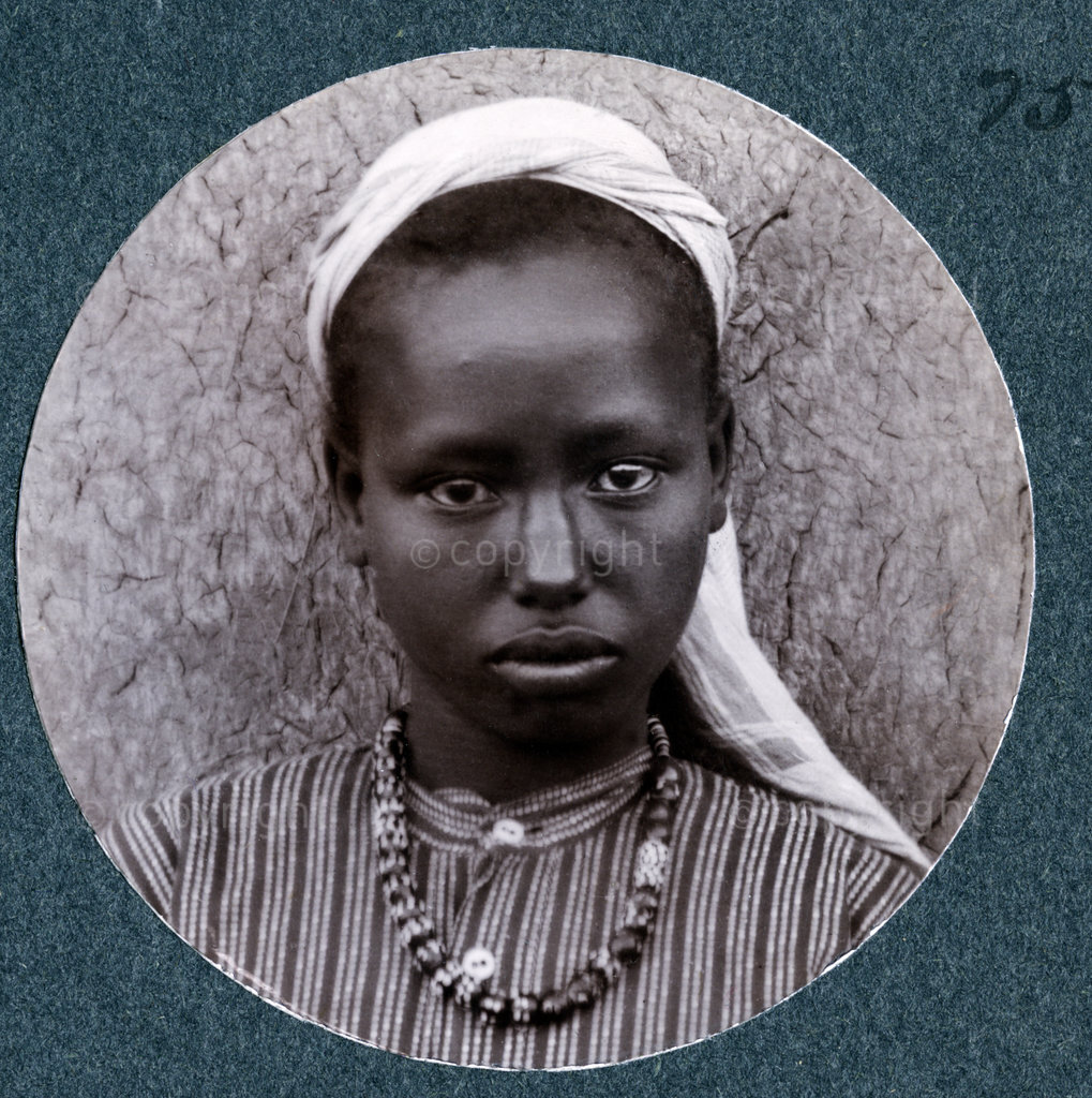 (pic. 70-78)Showing Galla slaves (also known as the Oromo slaves) from Gallaland, north of the equator. They were rescued from slavery in the Red Sea and brought to Lovedale by Dr. Paterson in 1890. With the exception of four men, all the slaves were women and children. ca. 1890