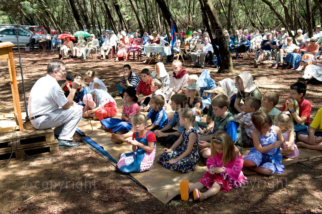 Afrikaners celebrating “Geloftedag “ on a farm outside of Pretoria. Poeple dress in traditional  Voortrekkers clothes. The Day of the Vow (Afrikaans: Geloftedag or Dingaansdag) is the name of a religious public holiday in South Africa until 1994, when it was renamed the Day of Reconciliation.The holiday is December 16. Commemorating a famous Boer victory over the Zulu, the anniversary and its commemoration are intimately connected with various streams of Afrikaner nationalism. 