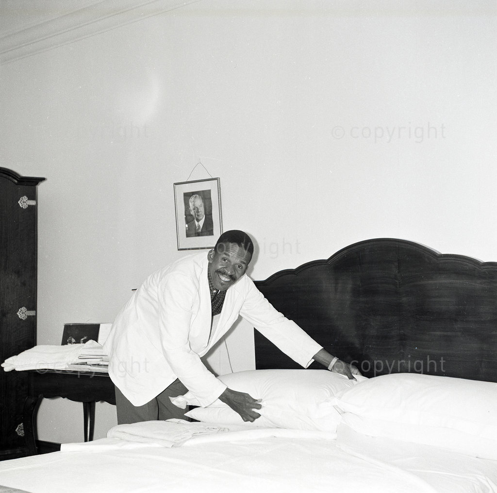 Inside Verwoerd's Bedroom – Michael Ntseto has retired as Dr Verwoerd's personal servant after working at the Prime Minister's official residence, Groote Schuur, for 12 years. Now, for the first time, Mr Ntseto takes you behind the closed, heavily guarded doors and tells you how the Prime Minister lives his daily life.