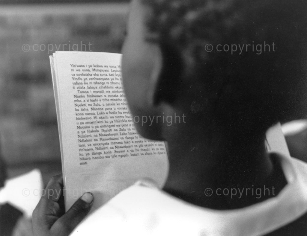 Children reading in class at Nonofelo Primary School in Mzimhlophe Soweto, 1992