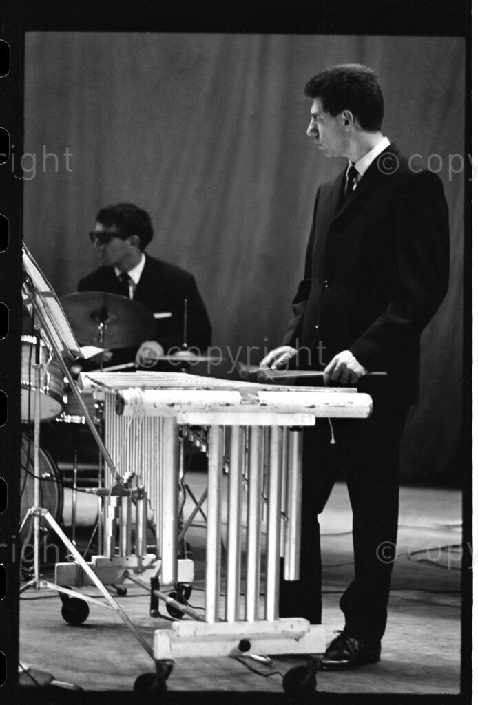 Maurice Gawronsky (drums), Merton Barrow (vibraphone); University of Cape Town; 1972.