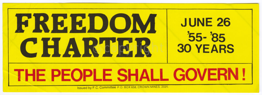 South Africa, 19850626. PHOTO: ANC Archives.
Poster of