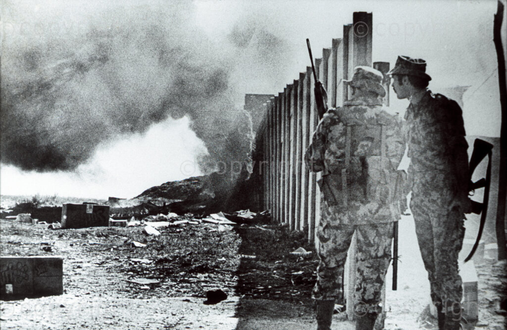 South Africa, Late 1980’s. PHOTO: ANC Archives.
During the late 1980's, the South African Police began to operate as a paramilitary force assigned particularly to the Black townships to clamp down on resistance movements.