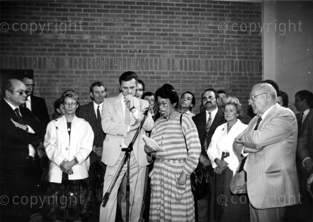 SOMAFCO, Morogoro, Tanzania, Late 1970’s - 1980’s. PHOTO: ANC Archives.

Dulcie September addresses dignitaries at Solomon Mahlangu Freedom College  SOMAFCO. Dulcie Evonne September (20 August 1935 - 29 March 1988) was an ANC member, anti-apartheid activist, humanitarian and political prisoner who went into exile in London. She was assassinated in Paris.