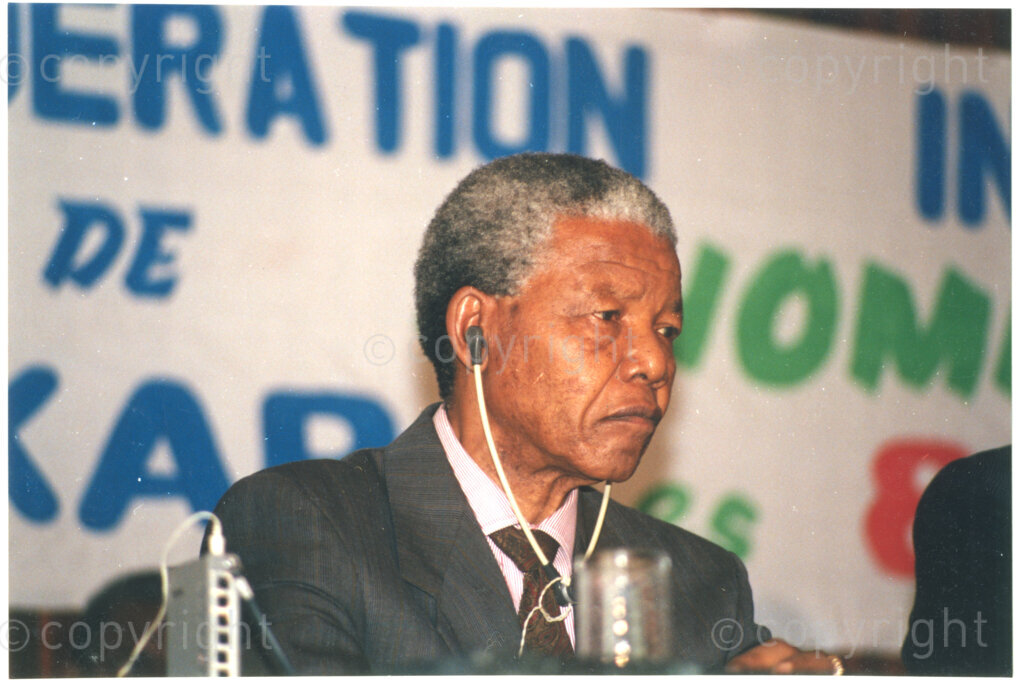 Senegal, 19920601. PHOTO: ANC Archives.

A portrait photo of Nelson Mandela during his visit to Senegal in June 1992, possibly during the Twenty-Eighth Assembly of Heads of States and Government of the Organisation of African Unity (OAU) in Dakar.