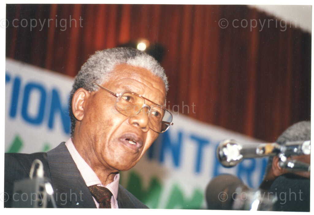 Senegal, 19920601. PHOTO: ANC Archives.

A portrait photograph of Nelson Mandela during his visit to Senegal in June 1992, possibly taken during the Twenty-Eighth Assembly of Heads of States and Government of the Organisation of African Unity (OAU) in Dakar.