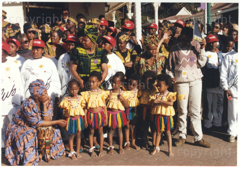 Gold Reef City, Johannesburg, Gauteng, South Africa, 19950717. PHOTO: ANC Archives.

The President of South Africa, Nelson Mandela, fondly known as Madiba, celebrates his 77th birthday with underprivileged children at Gold Reef City, Johannesburg, on Monday the 17th July 1995. More than 2,000 children, including 34 children who are currently imprisoned, street children, children from orphanages, mentally disabled children and children who have been abused, have been invited to attend his birthday celebration with him. Madiba is attending this function in his personal capacity as he places special emphasis on the plight of children. A variety of entertainments have been put on for the children, including performances by Zip Zap social circus and Azumah, the traditional music and dance performing group. Nelson Mandela was born on the 18th July 1918 in Mvezo, a small village in the Eastern Cape.