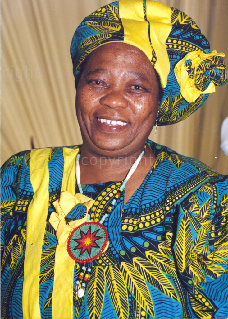 Cape Town, Western Cape, South Africa, 19970418. PHOTO: ANC Archives.

A portrait of a woman in a traditional Kitenga dress at the inauguration of the National Council of Traditional Leaders, Cape Town, Western Cape, South Africa on 18 April 1997.