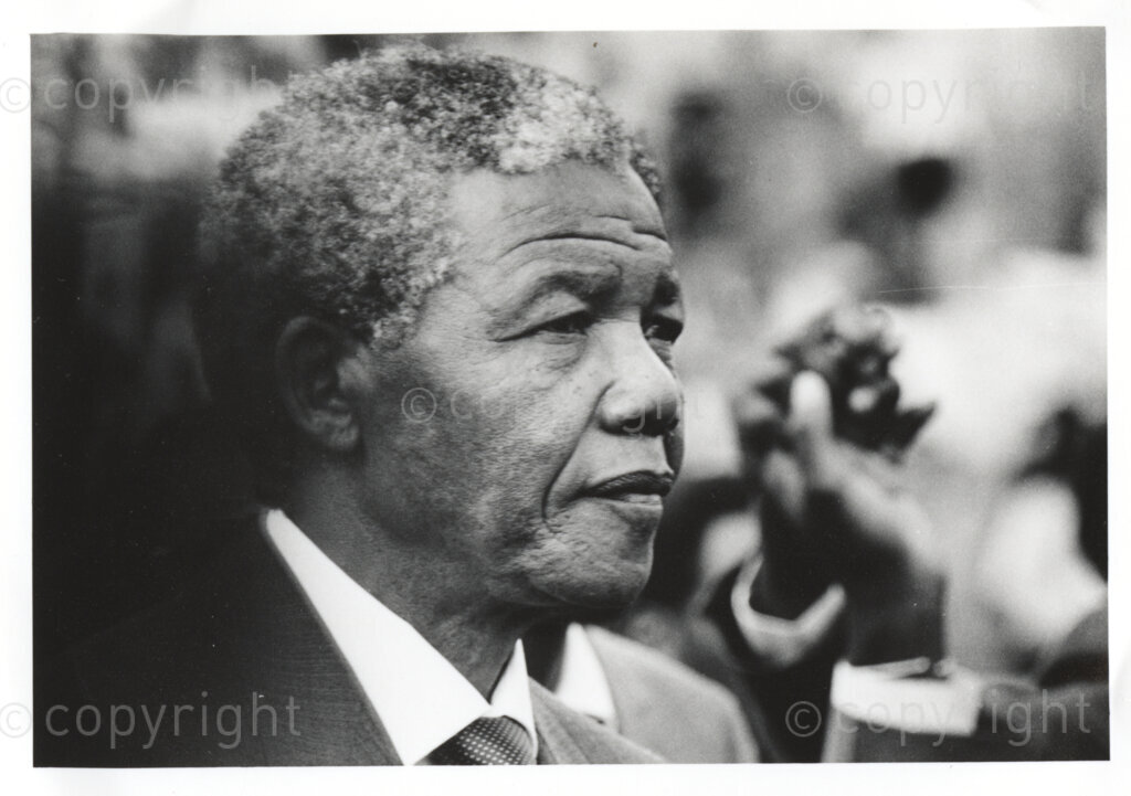 In pensive mood, Mr Mandela at the rally.