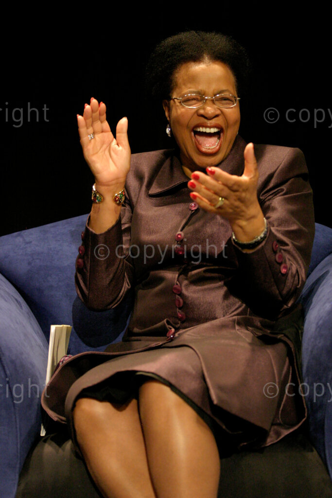 Graça Machel (member) laughing during the announcement of the new group called 'The Elders' held on 18/07/07 at the Constitutional Hill in Braamfontein, Johannesburg in Gauteng, South Africa. Photo: Oupa Nkosi