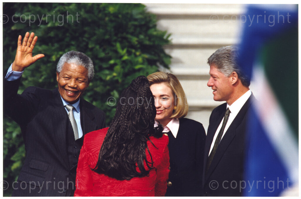 The White House, Washington D.C, United States of America, 19941004. PHOTO: ANC Archives.

The visit of his excellency Nelson R. Mandela the President of South Africa and Zindzi Mandela-Hlongwane