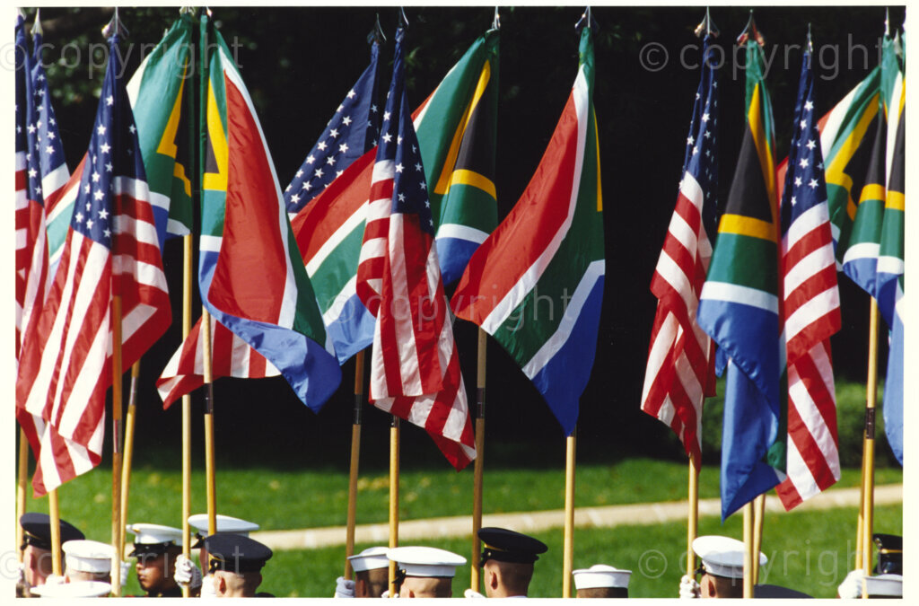 The White House, Washington D.C, United States of America, 19941004. PHOTO: ANC Archives.

The visit of his excellency  Nelson R. Mandela the President of South Africa and Ms. Mandela-Hlongwane. The White House and Washington D.C. October 4-7, 1994