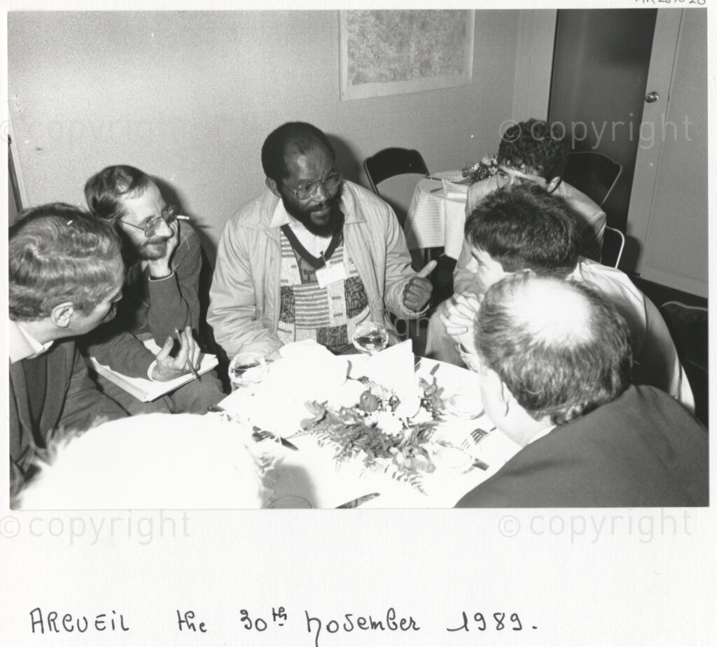 Arcueil, Val-de-Marne, Paris, Île-de-France, France, 19891130. PHOTO: ANC Archives: An African National Congress comrade and members of the Young Communist Movement of France (MJCF) (the 
