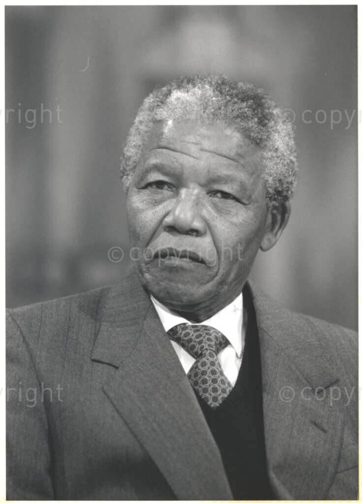 Geneva Ecumenical Centre, Geneva, Switzerland, 19900601. PHOTO: ANC Archives.

A photographic portrait of newly appointed Deputy President of the African National Congress (ANC) Nelson Mandela delivering a speech a few months after his release from prison, when he and his wife, Winnie Madikizela-Mandela pay an official visit to Switzerland, 4-9 June 1990. Shortly after his arrival in Geneva, he visits the staff and officials and representatives of the World Council of Churches (WCC) at the Geneva Ecumenical Centre.