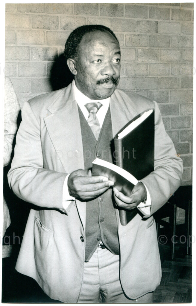 Alfred Babhethuxolo Nzo (ANC secretary general since 1969); in Amsterdam, October 1977. Photographer: Bert Zijlma.