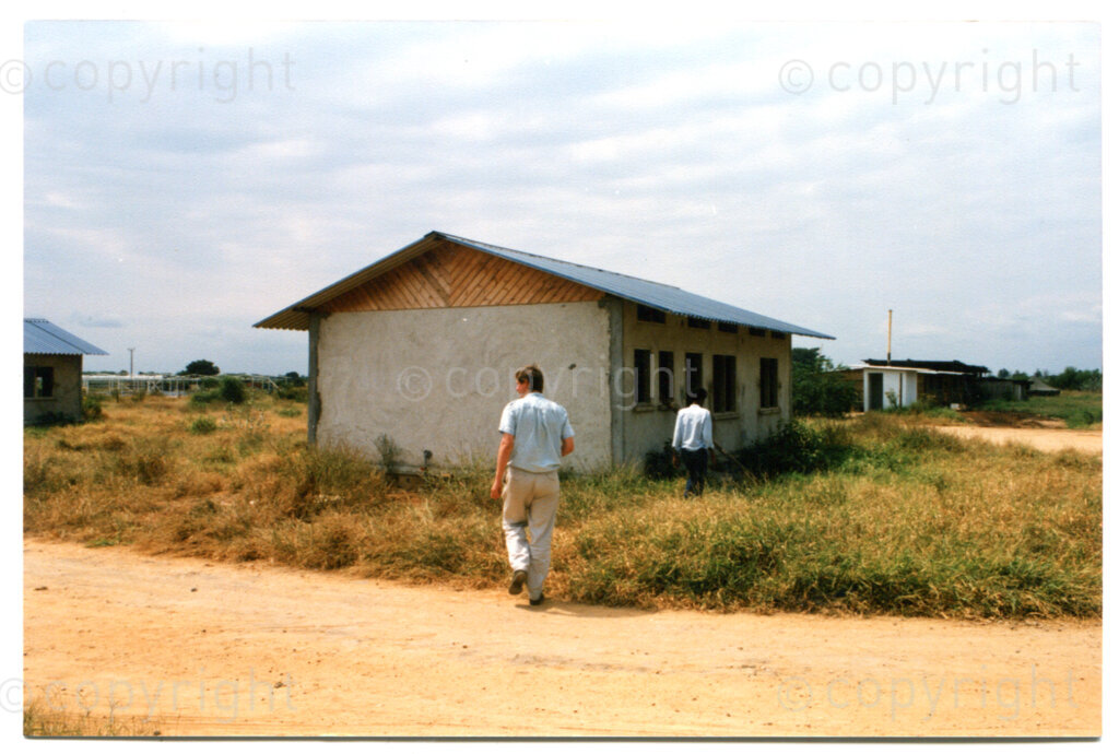 Residential houses almost completed in the ANC's Dakawa development project in Tanzania, 1988. Photographer unknown.
