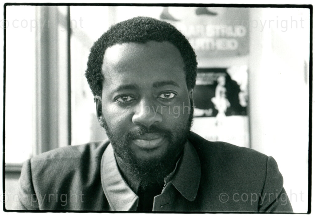 Pallo Jordan (Head ANC Dept. of Information and Publicity); at Dutch AAM office in Amsterdam, August 1989. Photographer: Pieter Boersma.