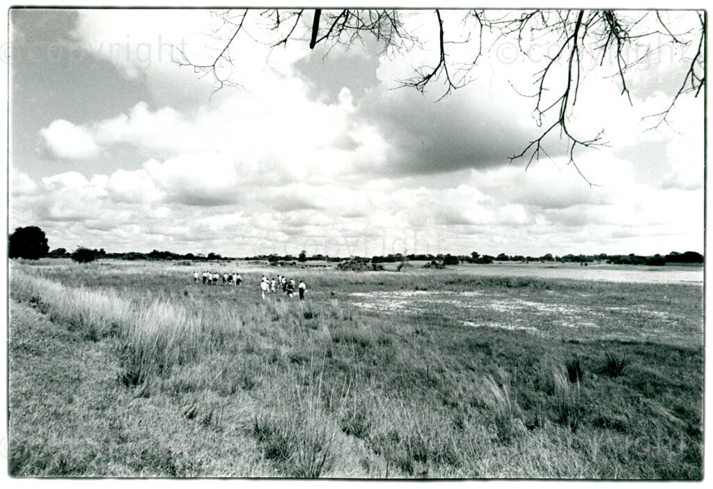 AWEPA delegation visiting the ANC's Chongela farm near Lusaka, March 1988. Photographer: Pieter Boersma.