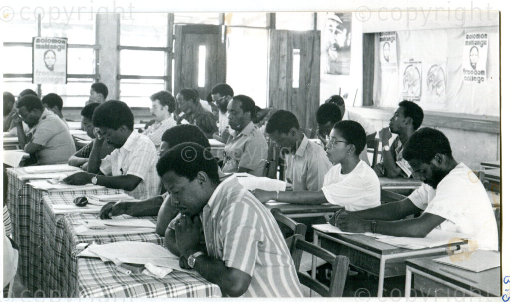 The ANC Youth Section conference at SOMAFCO in Mazimbu, Tanzania, 1982. Photo: Eli Weinberg Photo Lab.
