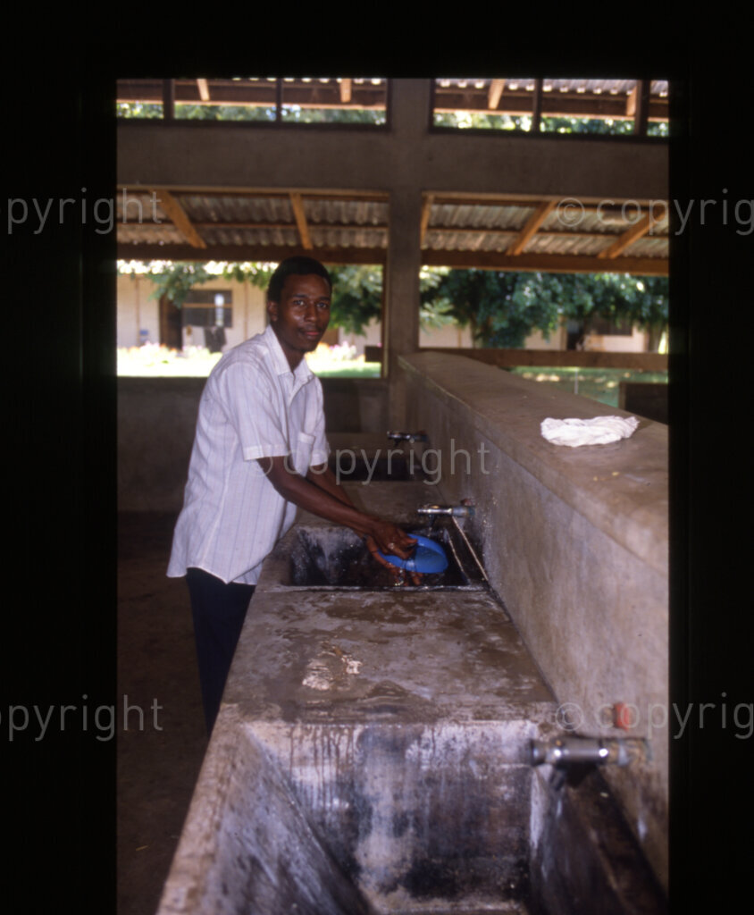 Dormitory kitchen, Mazimbu (SOMAFCO), Tanzania, 1990
