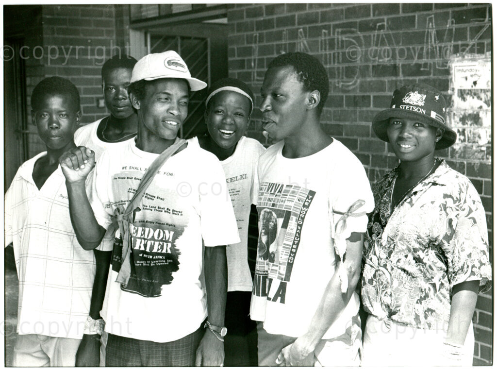 Black youth with ANC t-shirts in Durban, mid 1991. Photographer: Jan Stegeman.