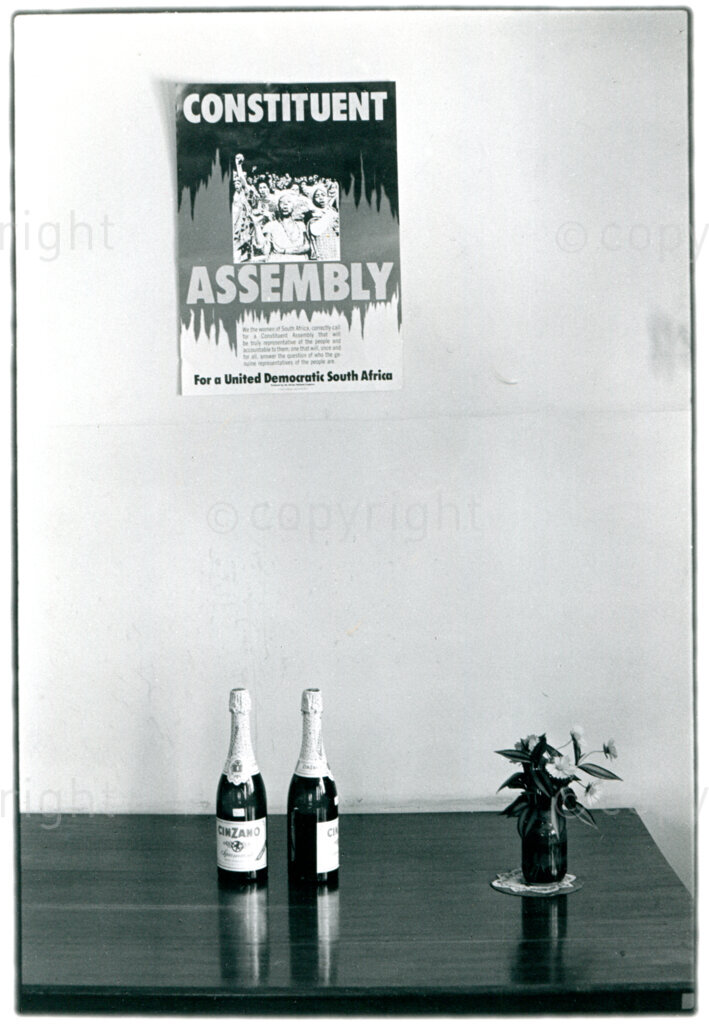 ANC-poster with demand for a Constituent Assembly in Lusaka, November 1990. Photographer: Pieter Boersma.