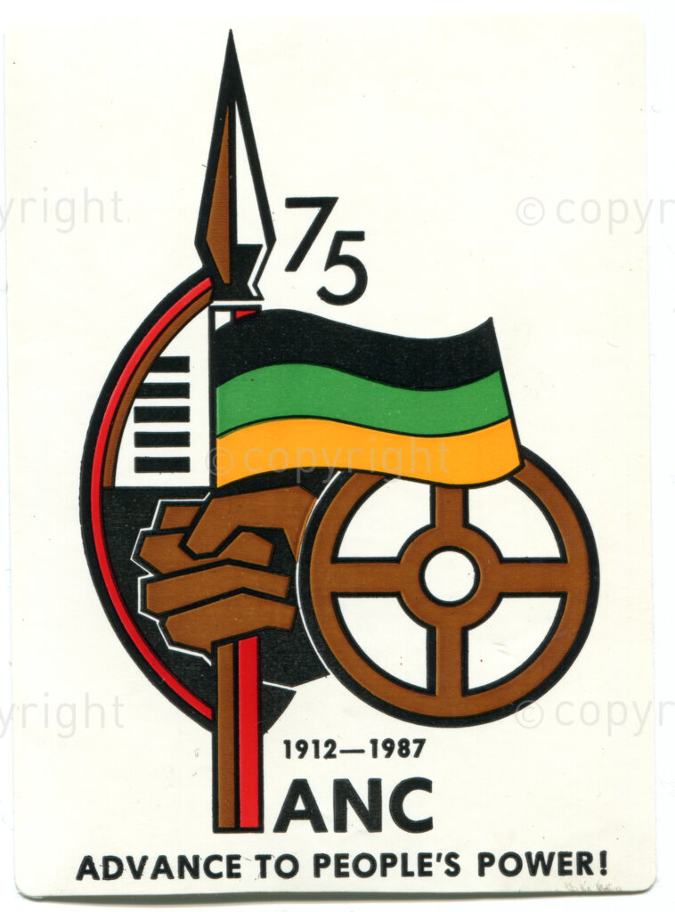 Sticker

75

1912-1987

ANC
ADVANCE TO PEOPLE'S POWER!
