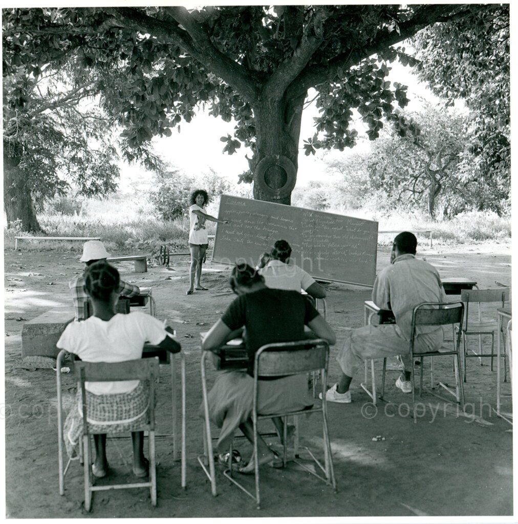 Outdoor education in the ANC Development Centre Dakawa, Tanzania, 1983/84. Photo: Eli Weinberg Photo Lab.