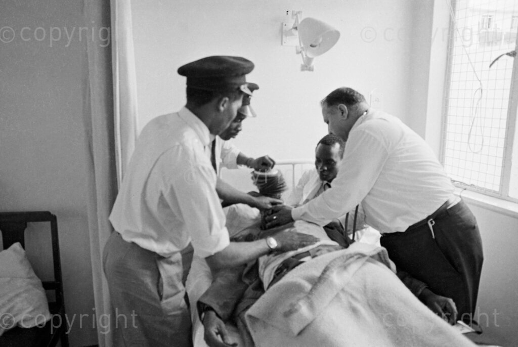 The medical team at Nairobi Hospital desperately tried to resuscitate Tom Mboya.