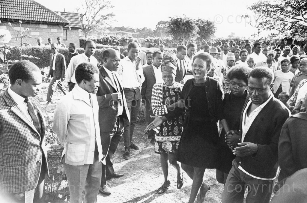 After his tragic assassination, Tom Mboya's body was brought home to Lavington, Nairobi. His wife, Pamela, overcome with grief, mourned the loss of her beloved husband, marking a sorrowful moment in Kenya's history.