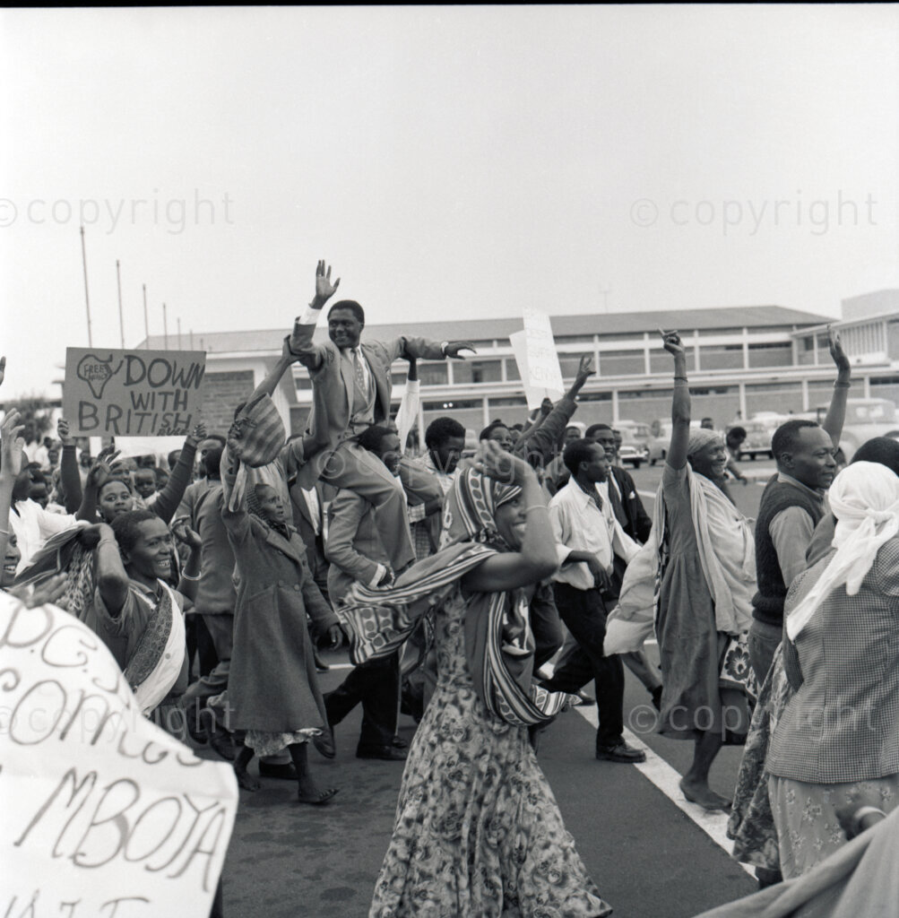 Tom Mboya who was one of the leaders in Kenya's fight for uhuru (freedom), travelled the world - but he was always happiest when returning to his own country. He was one of the first eight Africans to be elected to the Legislative Council in 1957.