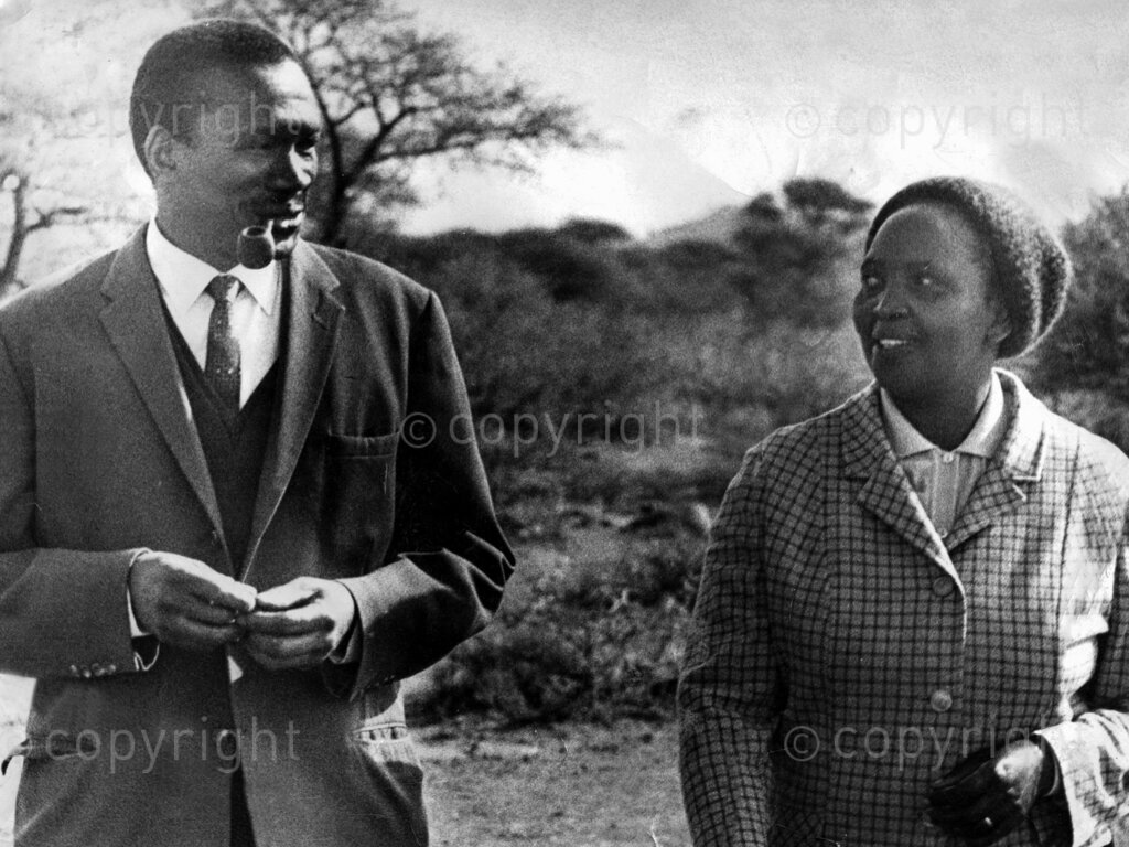 Date unknown - Prof. Robert Mangaliso Sobukwe and his wife Zondeni Veronica Sobukwe walking to church in Kimberley. 
Photo credit: Alf Kumalo / african.pictures