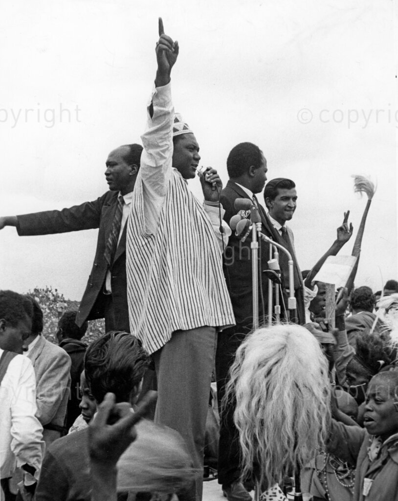 Tom Mboya was known for his powerful oratory skills and frequently addressed large political rallies throughout his career. As a leading figure in Kenya's struggle for independence and a prominent member of the Kenya African National Union (KANU), he used these rallies to mobilize support, articulate the party's vision, and advocate for social and economic reforms. His speeches often emphasized unity, development, and the importance of education and labor rights. Mboya's ability to connect with diverse audiences and his eloquent, persuasive speeches made him a central figure in Kenya's political landscape. These rallies were not only a platform for political campaigning but also for educating the masses about their rights and the broader goals of the independence movement. His charisma and leadership helped to galvanize the Kenyan population towards the cause of independence and later, nation-building.