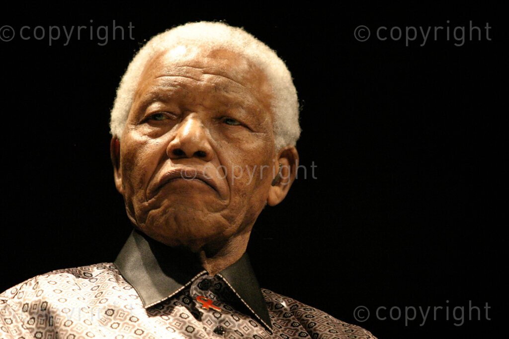 Former president Nelson Mandela celebrating his 89th birthday by announcing the formation of new group called 'The Elders' on 18 July 2007 held at the Constitional Hill in Braamfontein, Johannesburg, Gauteng in South Africa. Mandela, Graca Machel and Desmond Tutu have convened a group of leaders to contribute their wisdom, independent leardership and integrity to tackle some of the world's toughest problems. Photo: Oupa Nkosi