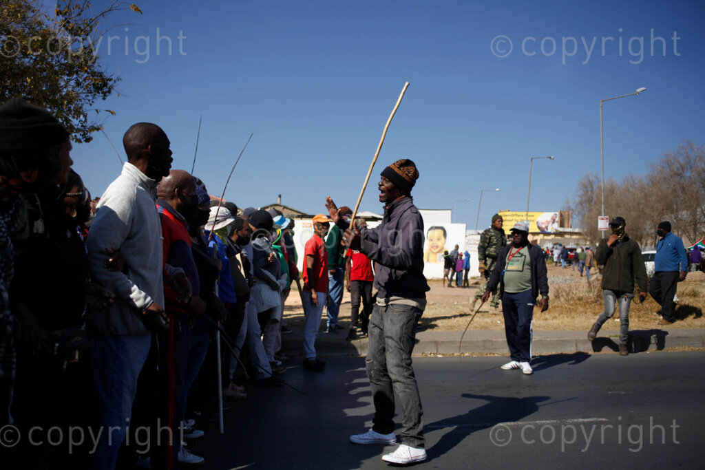 The community of Diepkloof in Soweto embarked on an operation dudula during the Youth Day holiday to warn the illegal foreign nationals living in Soweto, south west of Johannesburg in Gauteng, South Africa to vacate the premises and visited houses that are alleged to be selling drugs. The peaceful confrontations took place with the involvement of police that were overseeing the entire process.  16/06/21 Photo: Oupa Nkosi
