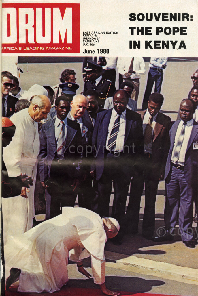 Souvenir: The Pope in Kenya; Verso: When His Holiness Pope John Paul II was in Kenya.