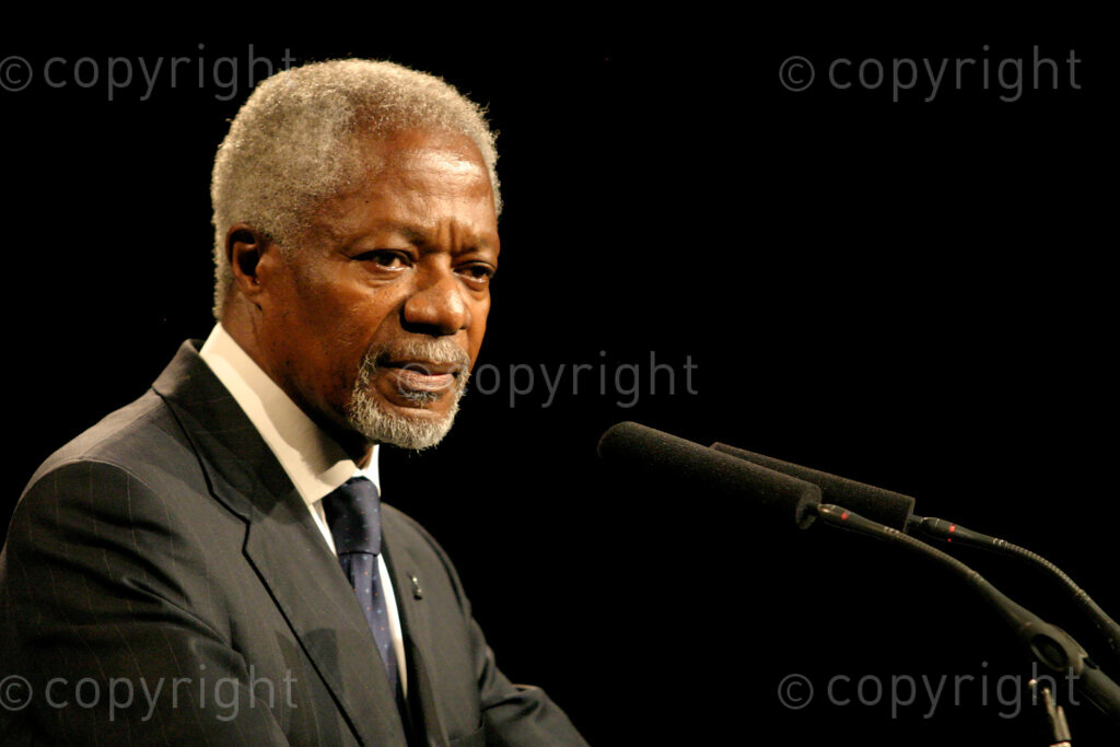 Kofi Annan during the announcement of the new group called 'The Elders' held on 18/07/07 at the Constitutional Hill in Braamfontein, Johannesburg in Gauteng, South Africa. Photo: Oupa Nkosi