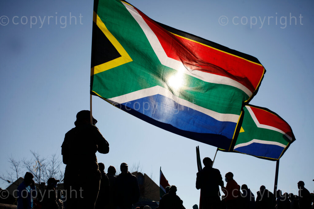 The community of Diepkloof in Soweto embarked on an operation dudula during the Youth Day holiday to warn the illegal foreign nationals living in Soweto, south west of Johannesburg in Gauteng, South Africa to vacate the premises and visited houses that are alleged to be selling drugs. The peaceful confrontations took place with the involvement of police that were overseeing the entire process.  16/06/21 Photo: Oupa Nkosi