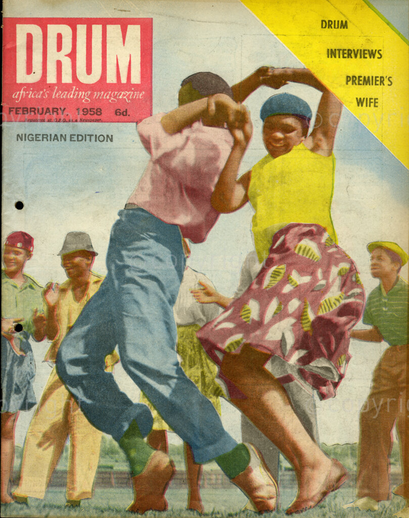 DRUM Interviews Premier's wife ; Verso: Step it out! Swing it!. Young Africans have a chance to meet marriage partners freely without supervision before they marry. While the hot rhythms of Africa pound out Indians girls are lonely.