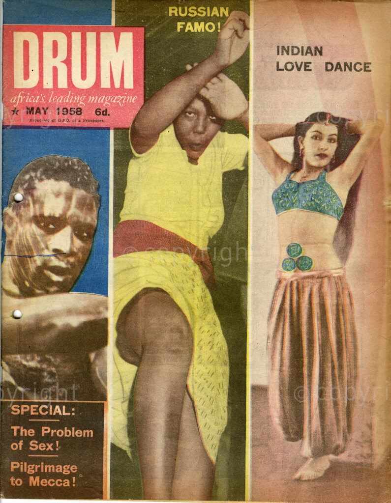 The Problem of Sex! Pilgrimage to Mecca! Russian Famo! Indian Love Dance; Verso: The famo dance starts modestly, slowly, when a girl shuffles her feet and moves then frenzy mounts, she gets excited, throws up her arms and sticks out her tongue. She goes wild, kicks out a keg high. The other women stand around her tensely.
