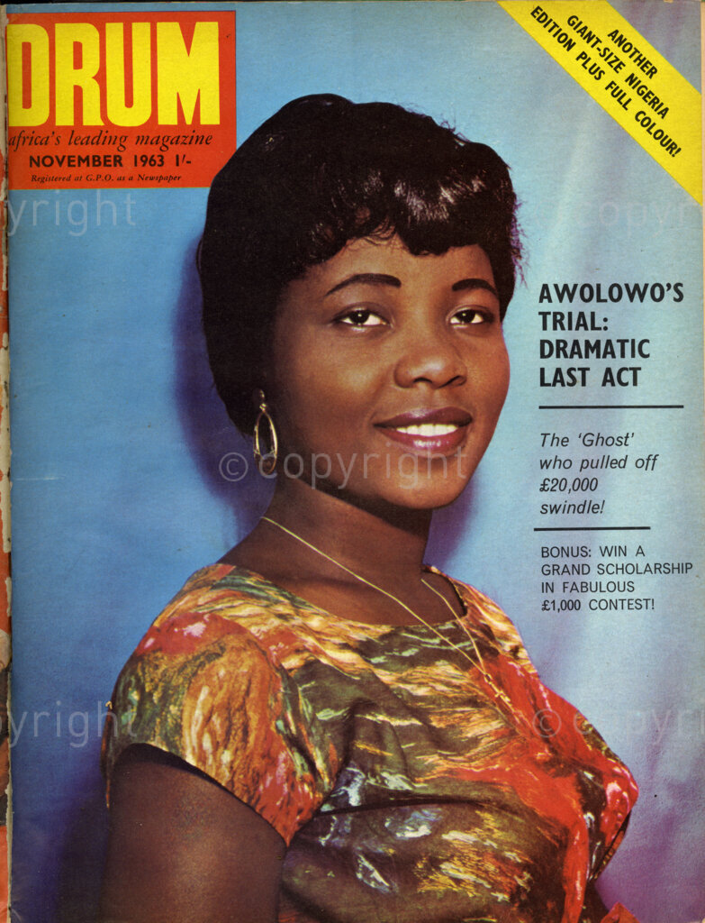 Awolowo's Trial:  Dramatic Last Act; Verso: Our lovely Cover girl is Julie Coker of Nigeria.