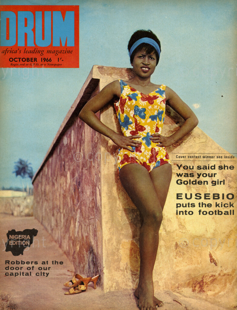 Robbers at the door of our capital city; Eusebio puts the kick into football; Verso: Cover girl Grace Wellington, from Labadi, Ghana, 24-year-old who dances her way back to our cover.