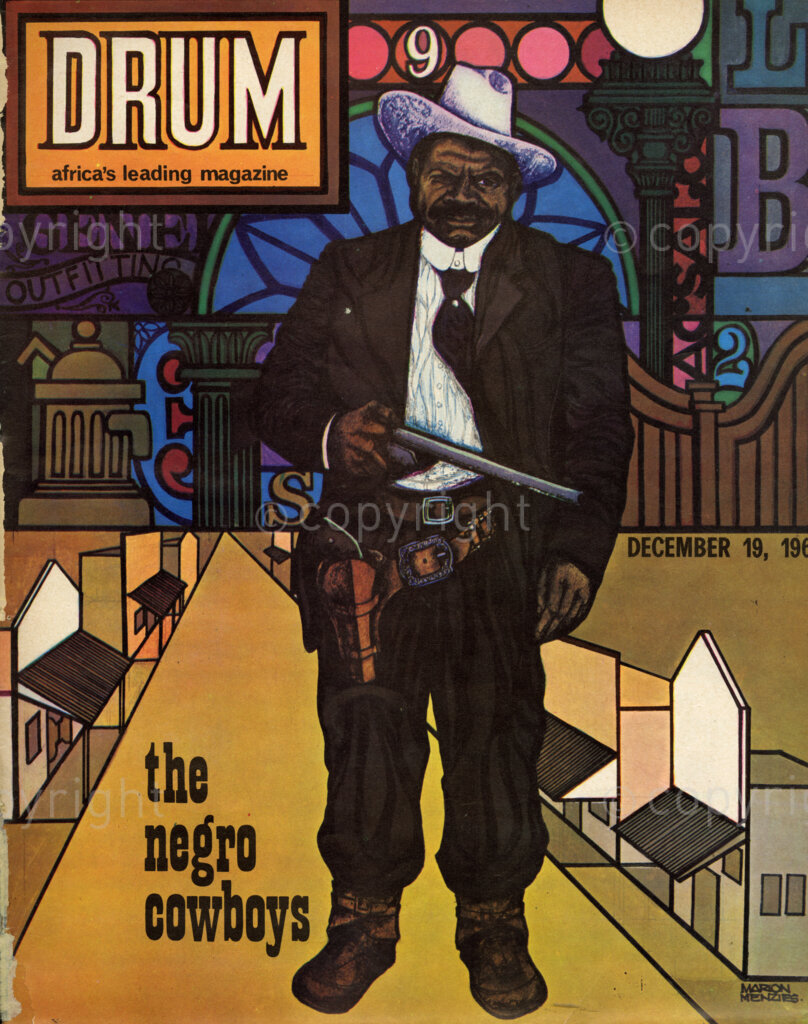 The Negro Cowboys; Verso: How Negroes rode the wild west and are all forgotten today but once men with blood of Africa in them rode all the trails.