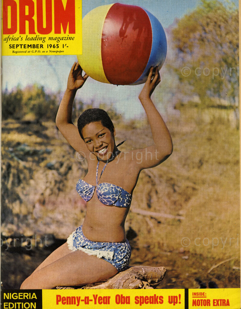 Penny-a-Year Oba Speaks up! Verso: Cover girl is Lylie Mtuyedwa a beauty queen from South Africa.