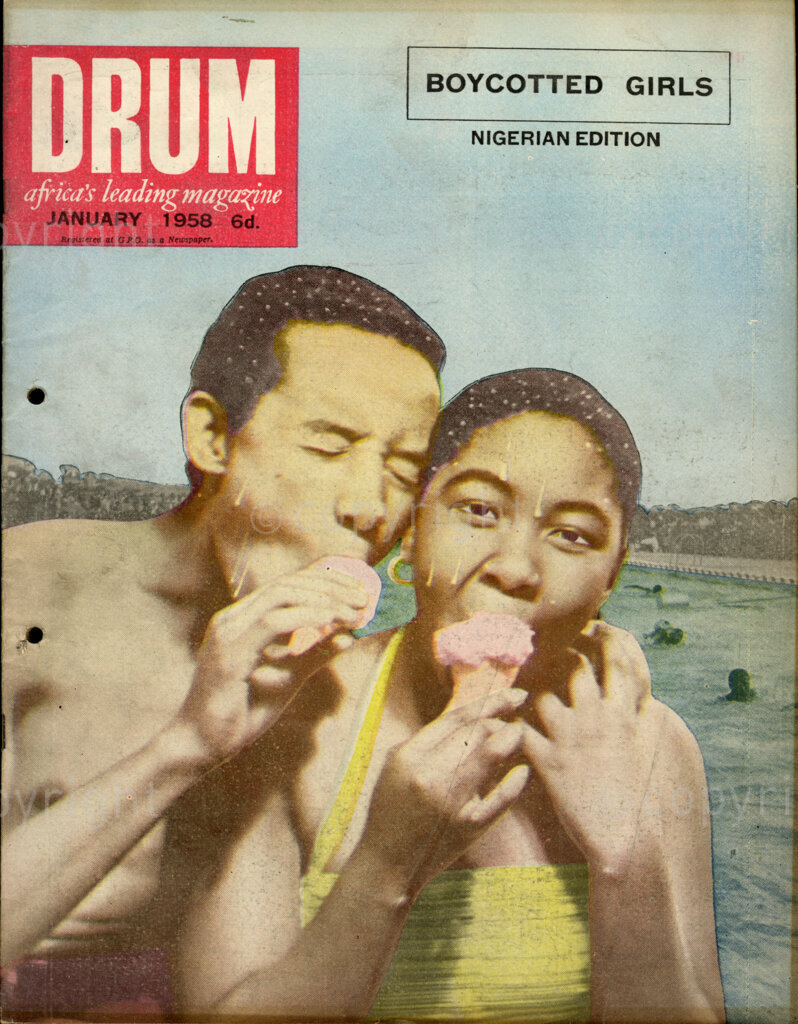 Boycotted Girls ; Verso: The cover picture was taken at the Huddleston Baths, and shows two teenagers enjoying the sunshine and an ice cream after a brisk dip.